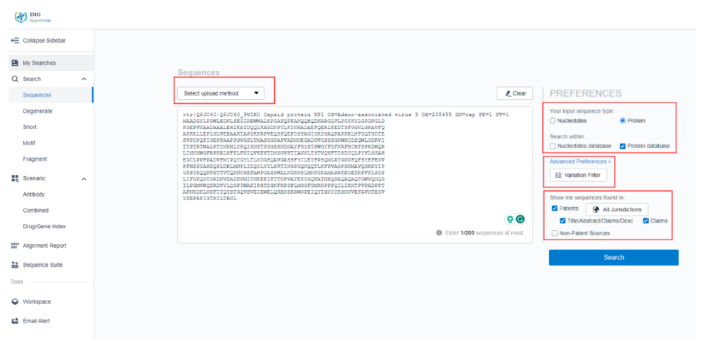 Patsnap Bio Sequence Search & Analysis